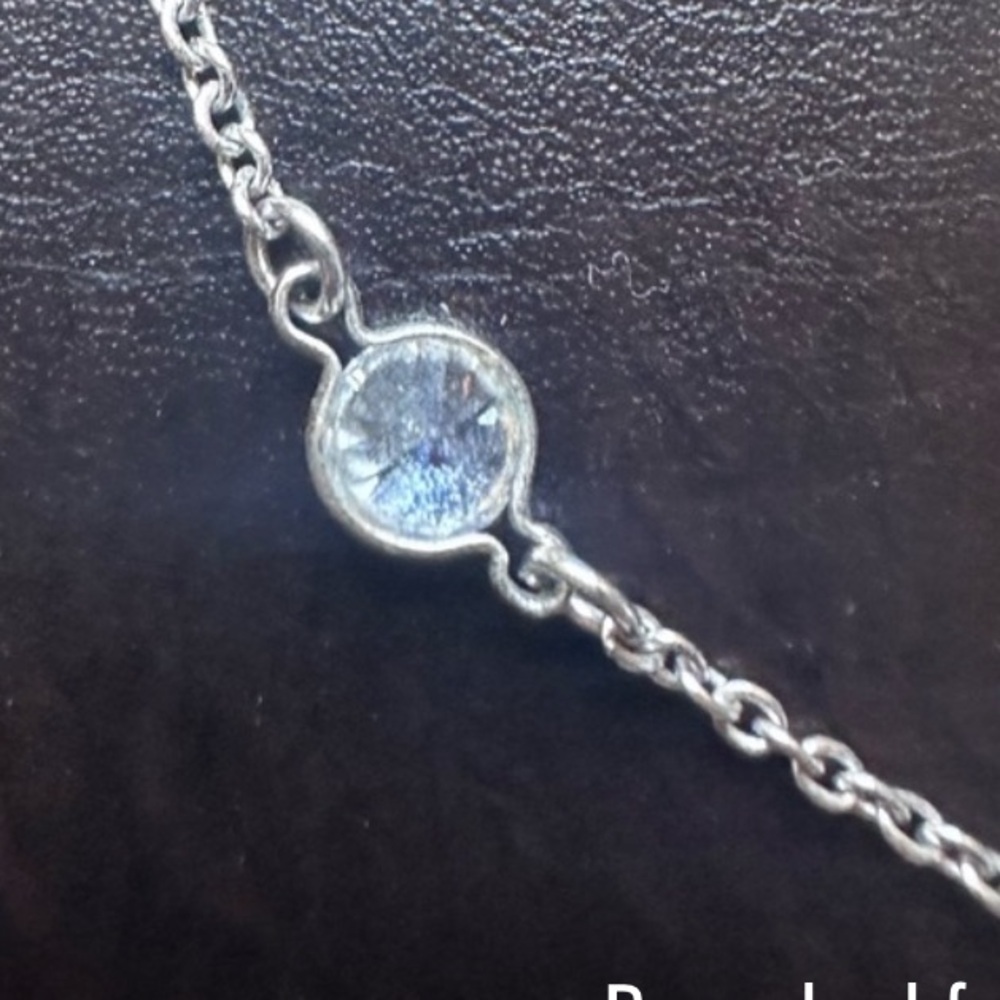 Diamonds by the yard 825 White gold Necklace with Crystal Accents - Picture 2 of 4